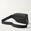 Leather-Trimmed Nylon Belt Bag - BK