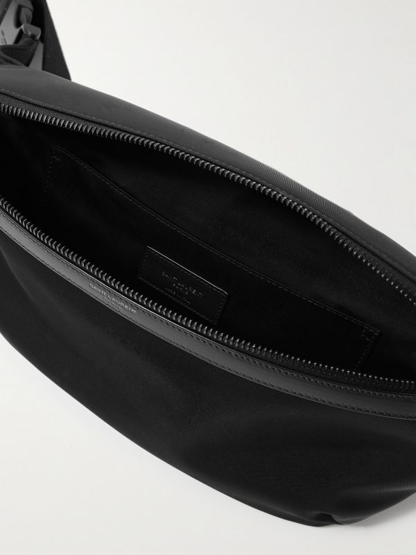 Leather-Trimmed Nylon Belt Bag - E1