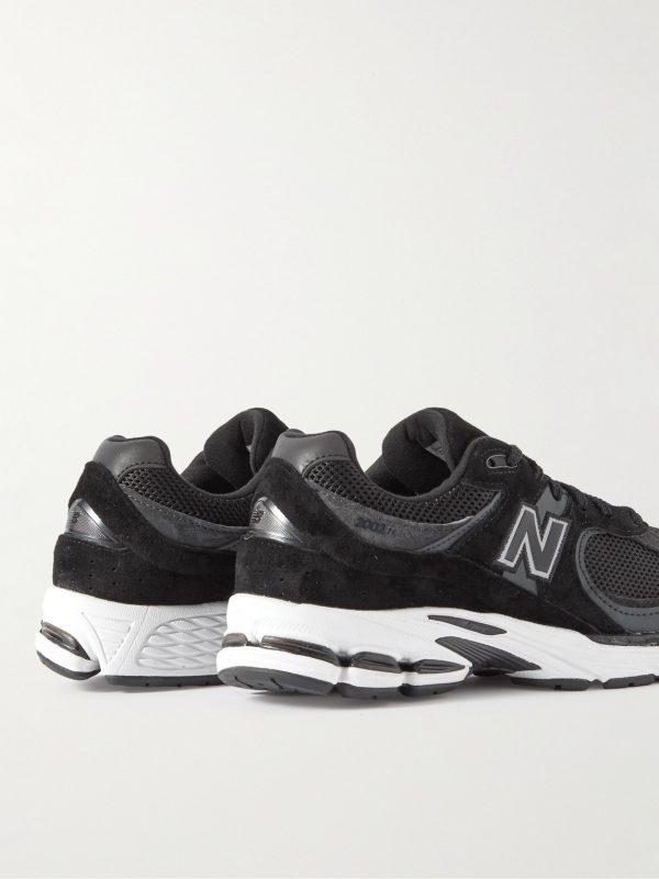 2002R Leather-Trimmed Suede and Mesh Sneakers - BK 2002R Leather-Trimmed Suede and Mesh Sneakers - BK