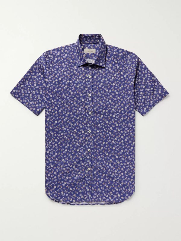 Printed Cotton-Poplin Shirt