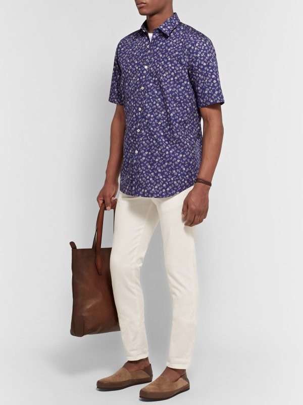 Printed Cotton-Poplin Shirt - OU