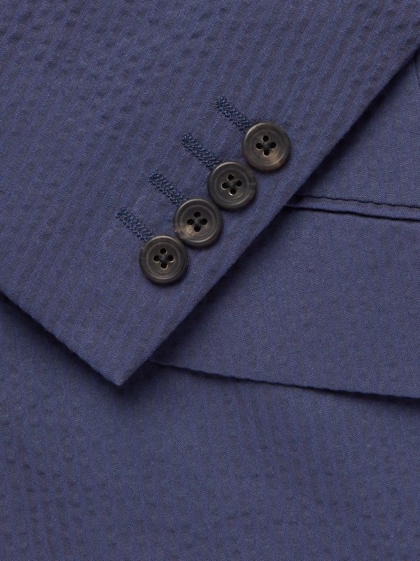 Navy Sheisen Slim-Fit Cotton-Seersucker Suit Jacket - CU Navy Sheisen Slim-Fit Cotton-Seersucker Suit Jacket - CU