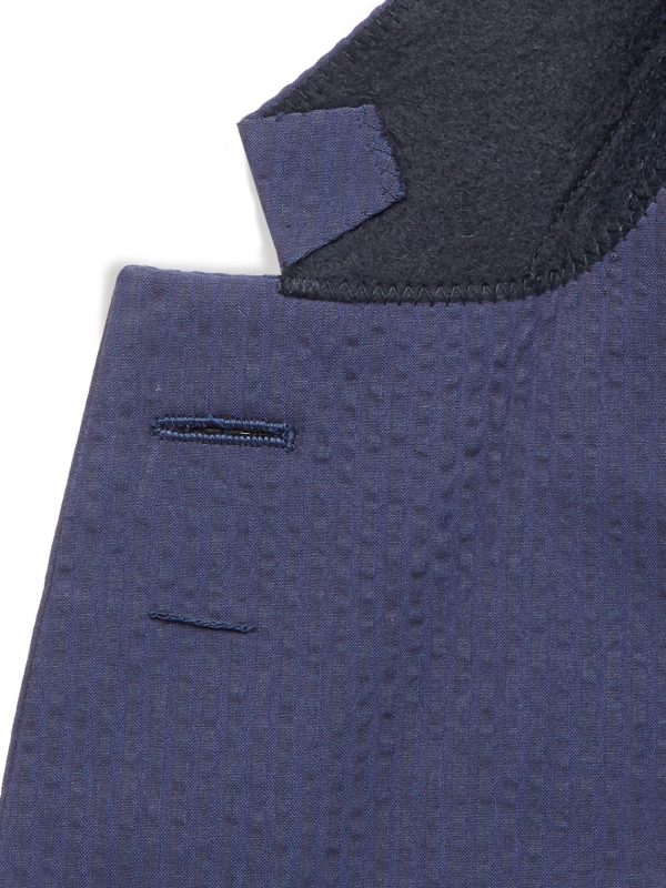 Navy Sheisen Slim-Fit Cotton-Seersucker Suit Jacket - E1 Navy Sheisen Slim-Fit Cotton-Seersucker Suit Jacket - E1