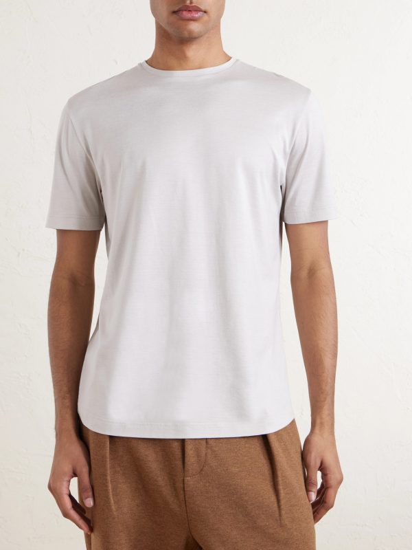 Silk and Cotton-Blend Jersey T-Shirt - FR Silk and Cotton-Blend Jersey T-Shirt - FR