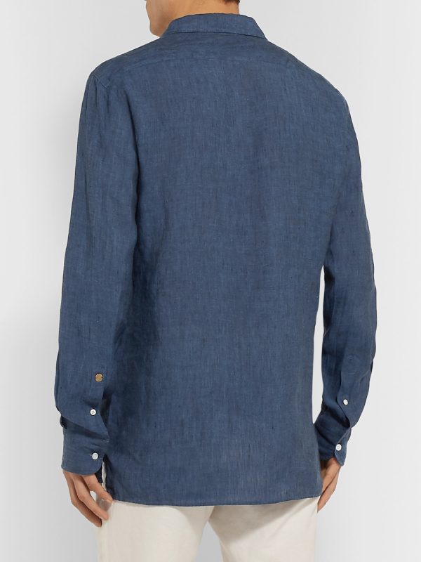 Camp-Collar Linen Shirt - BK