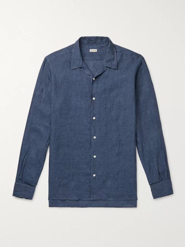 Camp-Collar Linen Shirt