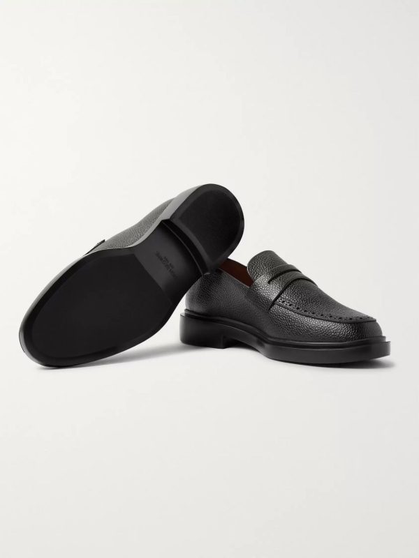 Pebble-Grain Leather Penny Loafers - E2 Pebble-Grain Leather Penny Loafers - E2