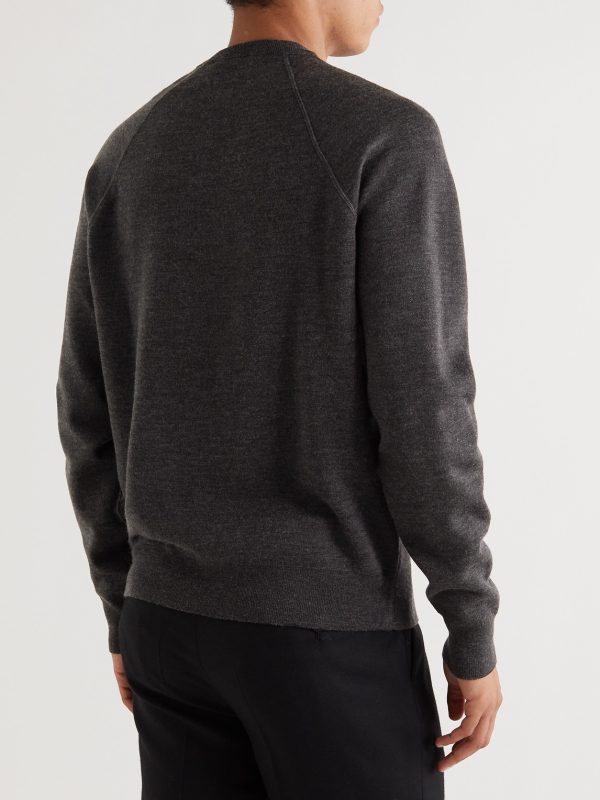 Double-Faced Merino Wool-Blend Sweater - BK Double-Faced Merino Wool-Blend Sweater - BK