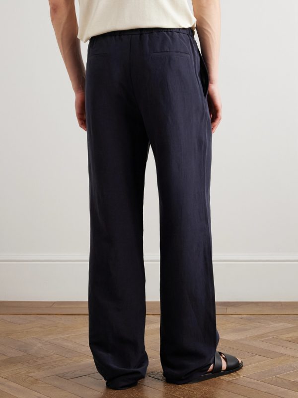 Maryln Straight-Leg Linen and Silk-Blend Trousers - BK