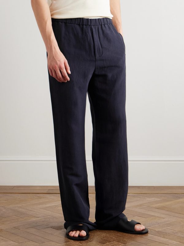 Maryln Straight-Leg Linen and Silk-Blend Trousers - FR