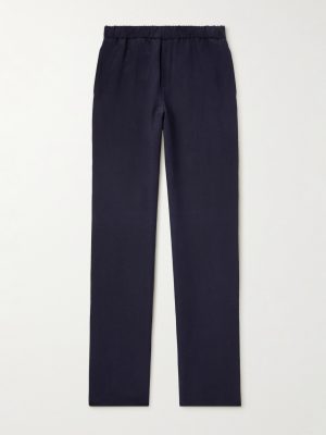 Maryln Straight-Leg Linen and Silk-Blend Trousers