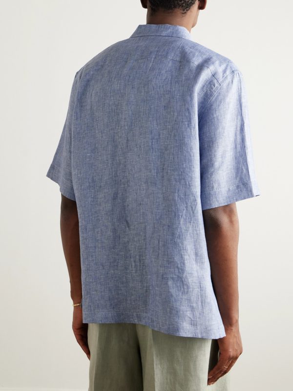 Federico Camp-Collar Linen Shirt - BK Federico Camp-Collar Linen Shirt - BK