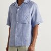 Federico Camp-Collar Linen Shirt - FR Federico Camp-Collar Linen Shirt - FR