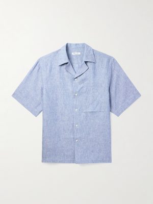 Federico Camp-Collar Linen Shirt