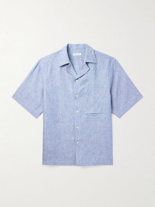 Federico Camp-Collar Linen Shirt Federico Camp-Collar Linen Shirt