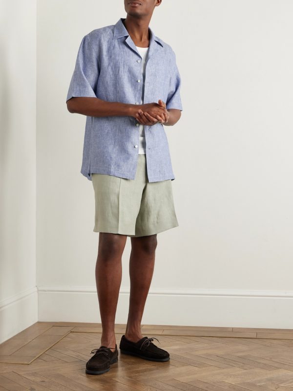 Federico Camp-Collar Linen Shirt - OU Federico Camp-Collar Linen Shirt - OU