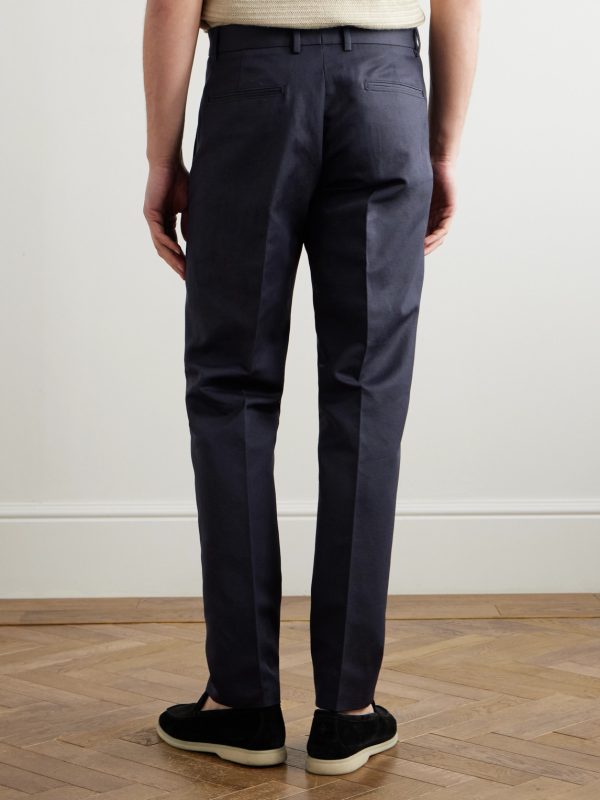 Cedric Tapered Cotton and Linen-Blend Canvas Trousers - BK Cedric Tapered Cotton and Linen-Blend Canvas Trousers - BK