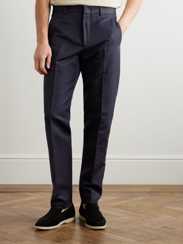 Cedric Tapered Cotton and Linen-Blend Canvas Trousers - FR Cedric Tapered Cotton and Linen-Blend Canvas Trousers - FR