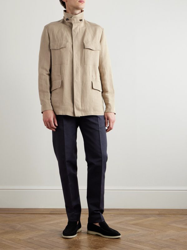 Cedric Tapered Cotton and Linen-Blend Canvas Trousers - OU Cedric Tapered Cotton and Linen-Blend Canvas Trousers - OU