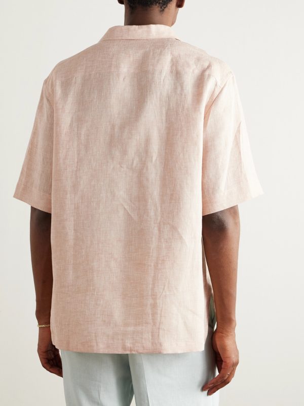 Federico Camp-Collar Linen Shirt - BK Federico Camp-Collar Linen Shirt - BK