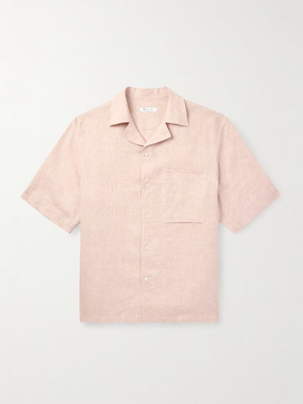 Federico Camp-Collar Linen Shirt Federico Camp-Collar Linen Shirt
