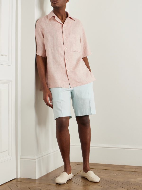 Federico Camp-Collar Linen Shirt - OU Federico Camp-Collar Linen Shirt - OU