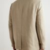 Spagna Unstructured Nehru-Collar Linen and Silk-Blend Twill Jacket - BK