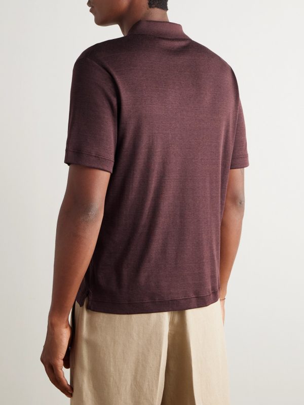 Valpiana Silk and Cotton-Blend Polo Shirt - BK Valpiana Silk and Cotton-Blend Polo Shirt - BK