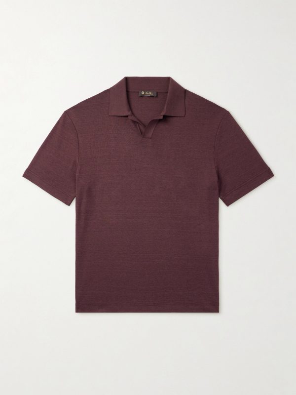 Valpiana Silk and Cotton-Blend Polo Shirt Valpiana Silk and Cotton-Blend Polo Shirt