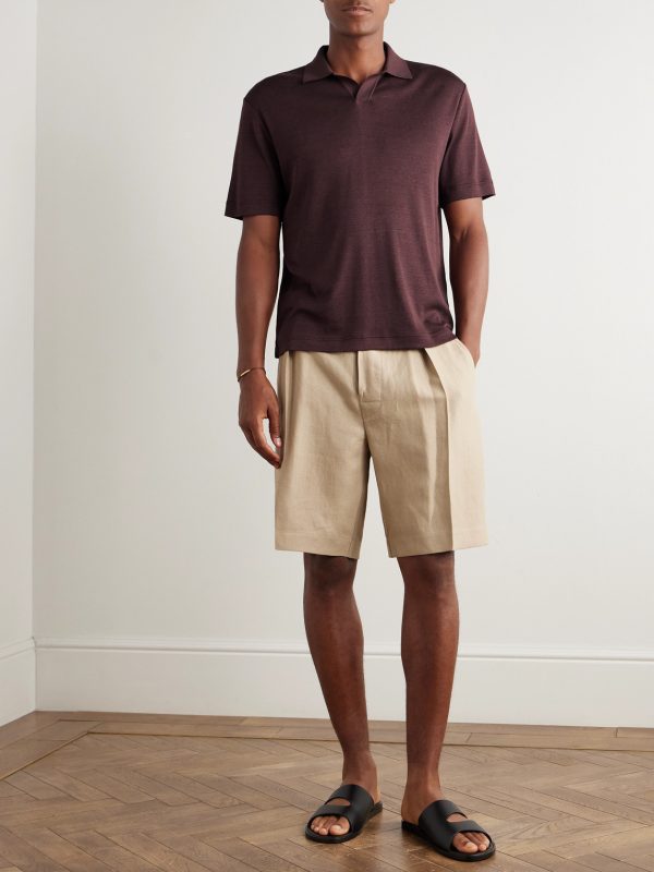 Valpiana Silk and Cotton-Blend Polo Shirt - OU Valpiana Silk and Cotton-Blend Polo Shirt - OU