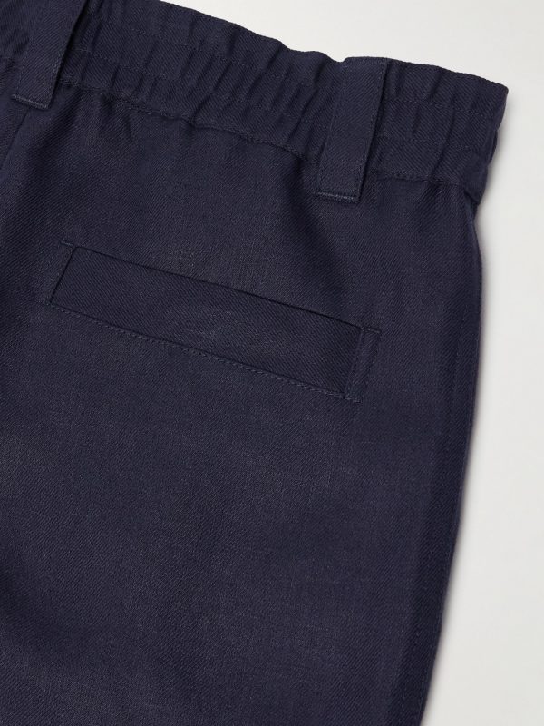 Reinga Wide-Leg Pleated Linen-Twill Bermuda Shorts - CU Reinga Wide-Leg Pleated Linen-Twill Bermuda Shorts - CU