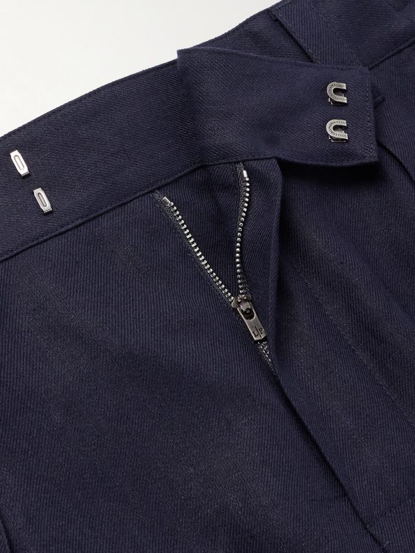 Reinga Wide-Leg Pleated Linen-Twill Bermuda Shorts - E1 Reinga Wide-Leg Pleated Linen-Twill Bermuda Shorts - E1