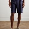 Reinga Wide-Leg Pleated Linen-Twill Bermuda Shorts - FR Reinga Wide-Leg Pleated Linen-Twill Bermuda Shorts - FR