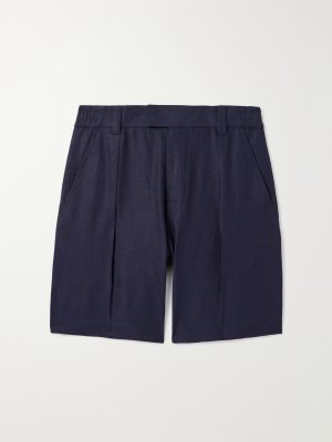 Reinga Wide-Leg Pleated Linen-Twill Bermuda Shorts Reinga Wide-Leg Pleated Linen-Twill Bermuda Shorts