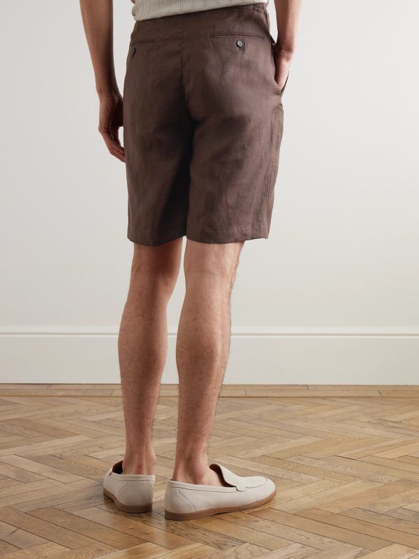 Straight-Leg Linen Shorts - BK