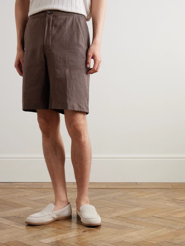 Straight-Leg Linen Shorts - FR