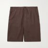 Straight-Leg Linen Shorts