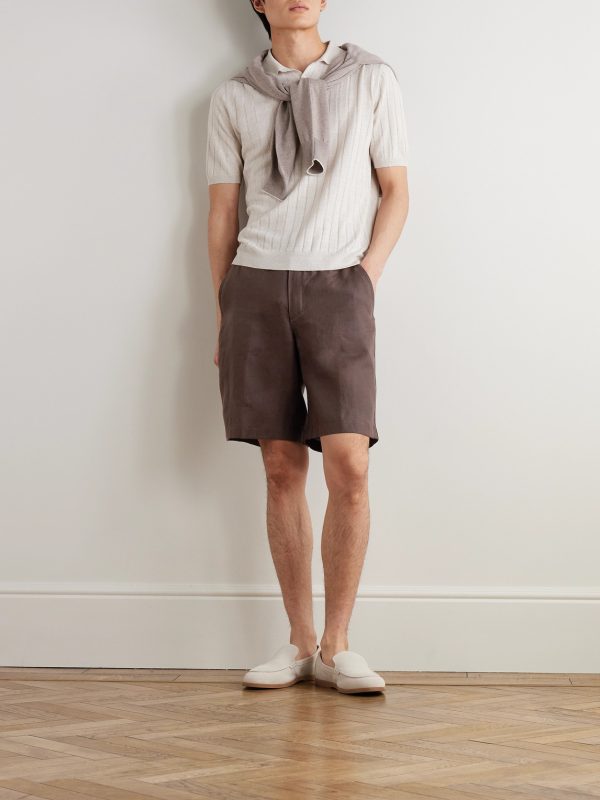 Straight-Leg Linen Shorts - OU