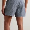 Daneu Straight-Leg Mid-Length Checked Swim Shorts - BK Daneu Straight-Leg Mid-Length Checked Swim Shorts - BK