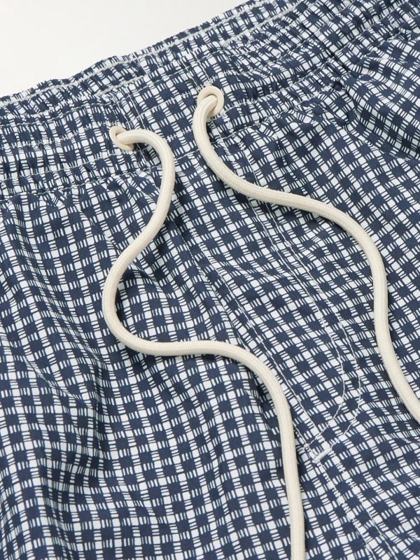 Daneu Straight-Leg Mid-Length Checked Swim Shorts - CU Daneu Straight-Leg Mid-Length Checked Swim Shorts - CU
