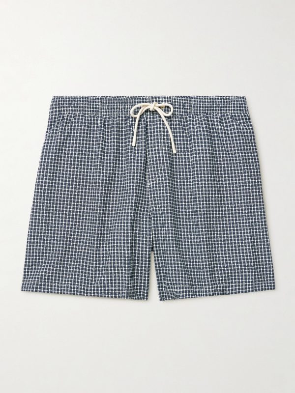 Daneu Straight-Leg Mid-Length Checked Swim Shorts Daneu Straight-Leg Mid-Length Checked Swim Shorts
