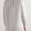 Raffaele Striped Cotton and Linen-Blend Half-Placket Shirt - BK Raffaele Striped Cotton and Linen-Blend Half-Placket Shirt - BK
