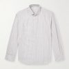 Raffaele Striped Cotton and Linen-Blend Half-Placket Shirt Raffaele Striped Cotton and Linen-Blend Half-Placket Shirt