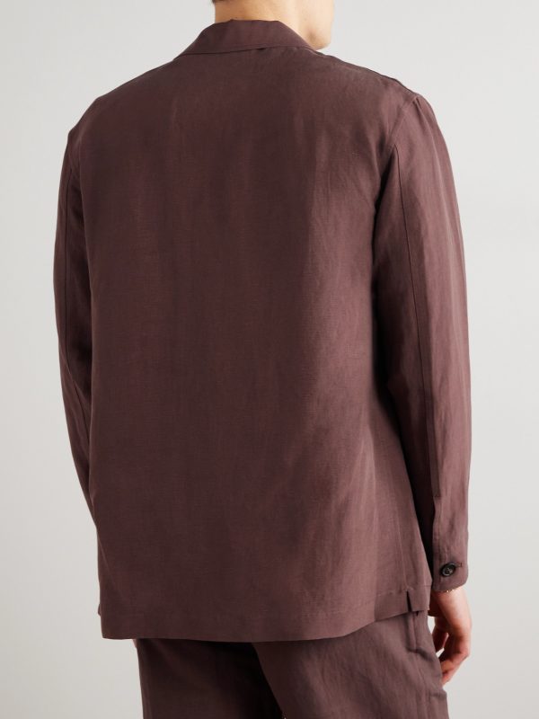 Joele Linen and Silk-Blend Overshirt - BK Joele Linen and Silk-Blend Overshirt - BK