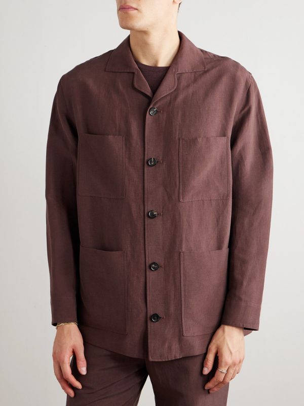 Joele Linen and Silk-Blend Overshirt - FR Joele Linen and Silk-Blend Overshirt - FR