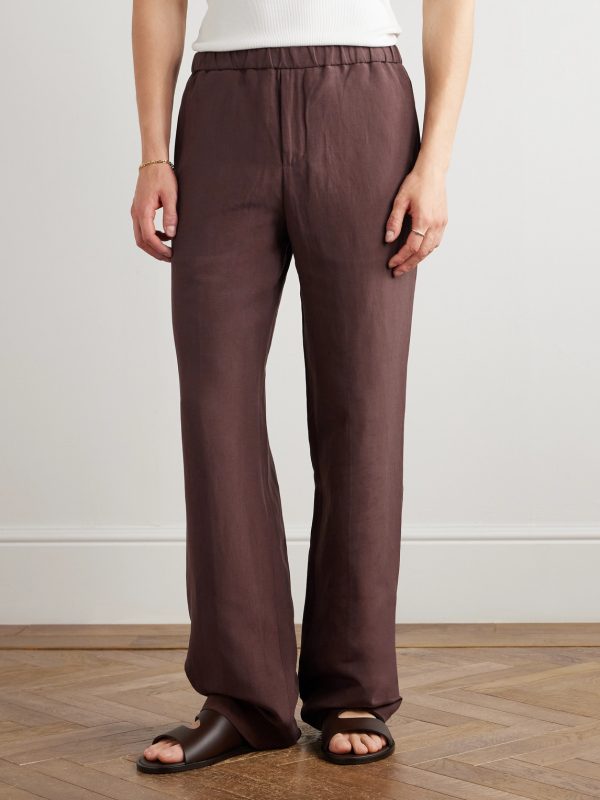 Maryln Straight-Leg Linen and Silk-Blend Trousers - FR Maryln Straight-Leg Linen and Silk-Blend Trousers - FR