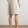 Reinga Wide-Leg Pleated Linen-Twill Bermuda Shorts - BK Reinga Wide-Leg Pleated Linen-Twill Bermuda Shorts - BK