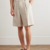Reinga Wide-Leg Pleated Linen-Twill Bermuda Shorts - FR Reinga Wide-Leg Pleated Linen-Twill Bermuda Shorts - FR