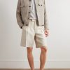 Reinga Wide-Leg Pleated Linen-Twill Bermuda Shorts - OU Reinga Wide-Leg Pleated Linen-Twill Bermuda Shorts - OU
