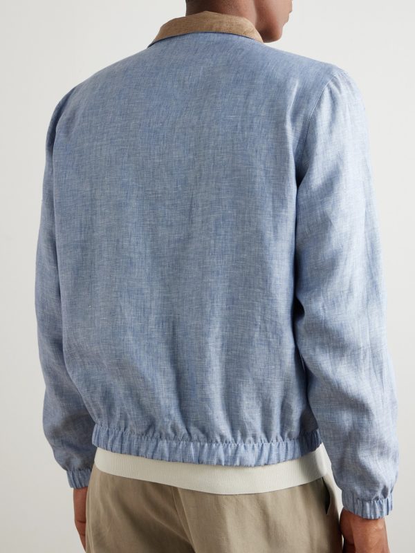 Reversible Linen Bomber Jacket - BK Reversible Linen Bomber Jacket - BK